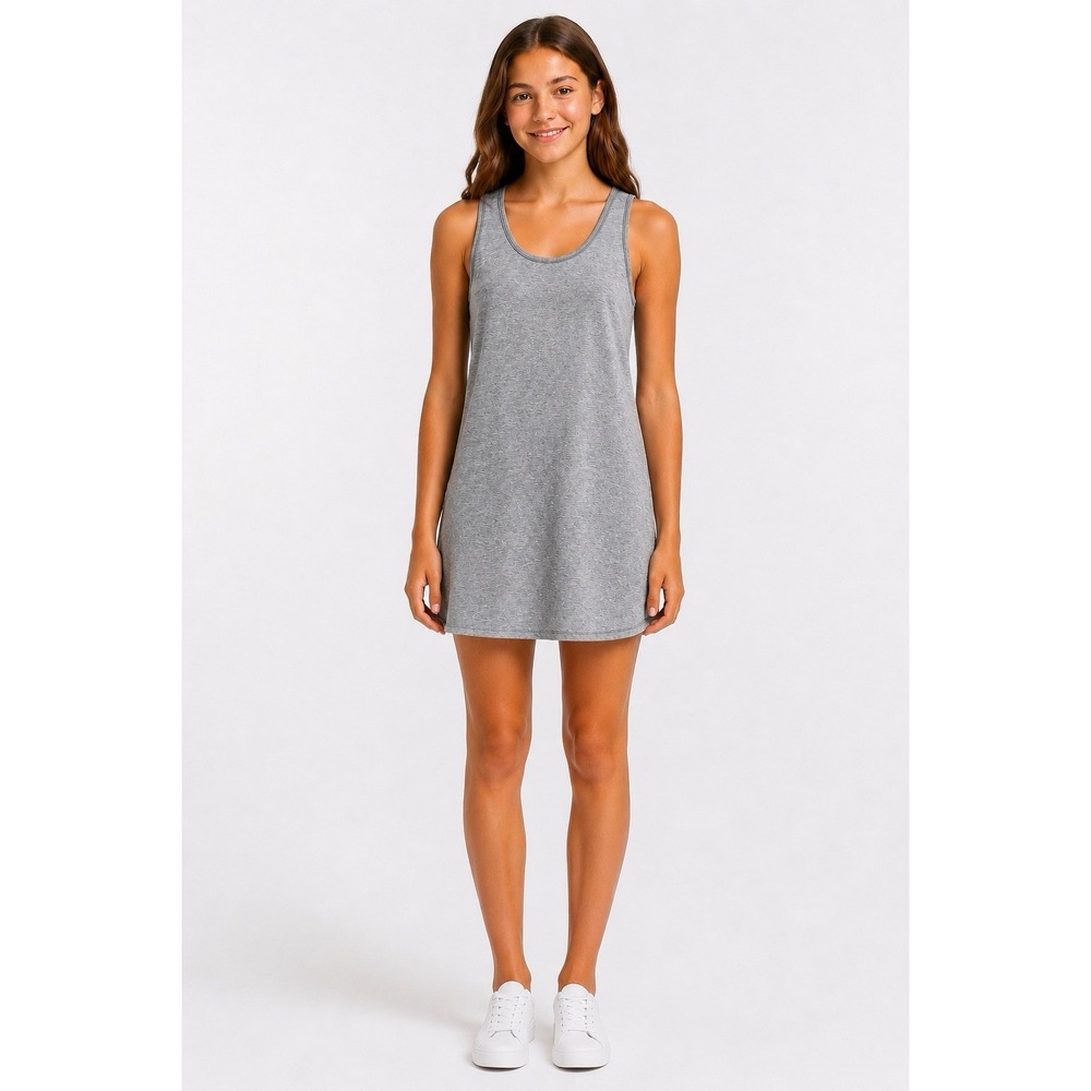 Ivivva by Lululemon Girls 14 Reversible Gray Stripe Racerback Tank Dress